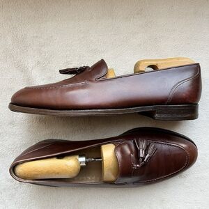 Bally Topik Brown Leather Tassel Slip On Loafer Shoes Men 10 D Classic Designer